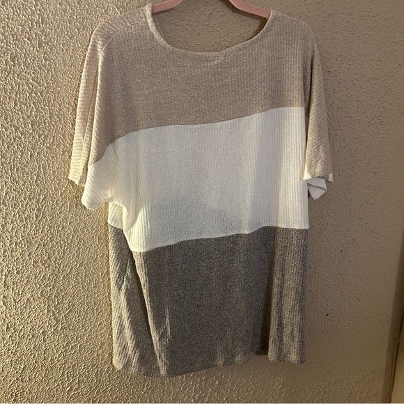 Cato NWT Front Tie Waffle Knit Colorblock Top Size 18/20W Business Casual - Picture 6 of 10